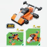 Dřevěné hračky Qman Trans Collector 3v1 2106 sada 10 ks