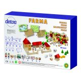 Dřevěné hračky Detoa Dřevěná stavebnice Farma 100 dílů