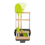 Dřevěné hračky small foot Zahradní vozík s 5 ks nářadí