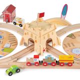 Dřevěné hračky Bigjigs Rail Dřevěná vláčkodráha Úklid pobřeží 70 dílů