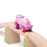 Dřevěné hračky Bigjigs Rail Elektrická lokomotiva Silná růžovka