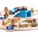 Dřevěné hračky Bigjigs Rail Vláčkodráha Stavba 50 dílů