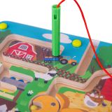 Dřevěné hračky Bigjigs Toys Magnetické bludiště Farma