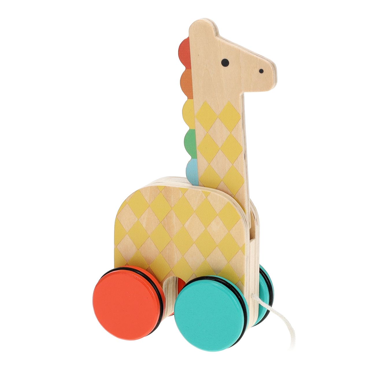 Dřevěné hračky Petit Collage Tahací hračka žirafa