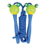 Dřevěné hračky Švihadlo zvířátko žabka 1ks rukojeť modrá Bigjigs Toys