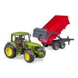 Dřevěné hračky Bruder Traktor John Deere a sklápěcí valník