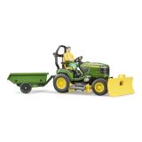 Dřevěné hračky Bruder Zahradní traktor John Deere X949 se zahradníkem