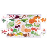 Dřevěné hračky Bigjigs Toys Podlahové puzzle Zelenina