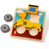 Dřevěné hračky Bigjigs Toys Vkládací puzzle Bagr