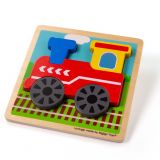 Dřevěné hračky Bigjigs Toys Vkládací puzzle Vláček