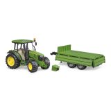 Dřevěné hračky Bruder Traktor John Deere s valníkem