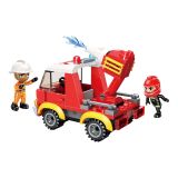 Dřevěné hračky Qman Mine City Fire Line W12011-1 Lehký hasičský vůz