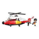 Dřevěné hračky Qman Mine City Fire Line W12011-2 Záchranný vrtulník
