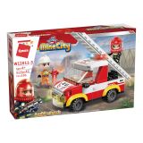 Dřevěné hračky Qman Mine City Fire Line W12011-3 Automobilový žebřík