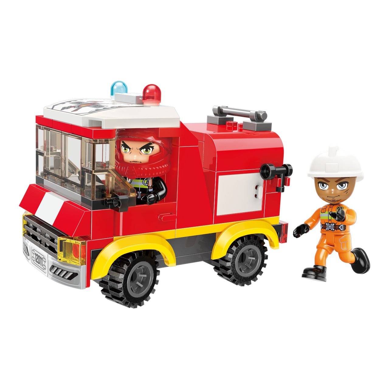 Dřevěné hračky Qman Mine City Fire Line W12011-4 Hasičská cisterna