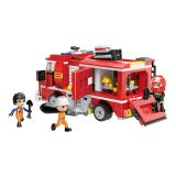 Dřevěné hračky Qman Mine City Fire Line W12012 Cisternová automobilová stříkačka