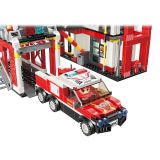Dřevěné hračky Qman Mine City Fire Line W12014 Hasičské ústředí