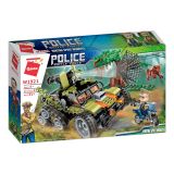 Dřevěné hračky Qman Police Battle Force W1921 Odhalení lovců opic