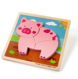 Dřevěné hračky Bigjigs Toys Vkládací puzzle Prasátko