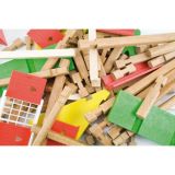 Dřevěné hračky Jeujura Dřevěná stavebnice 140 dílů Střední farma
