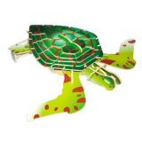 Woodcraft Dřevěné 3D puzzle želva barevná