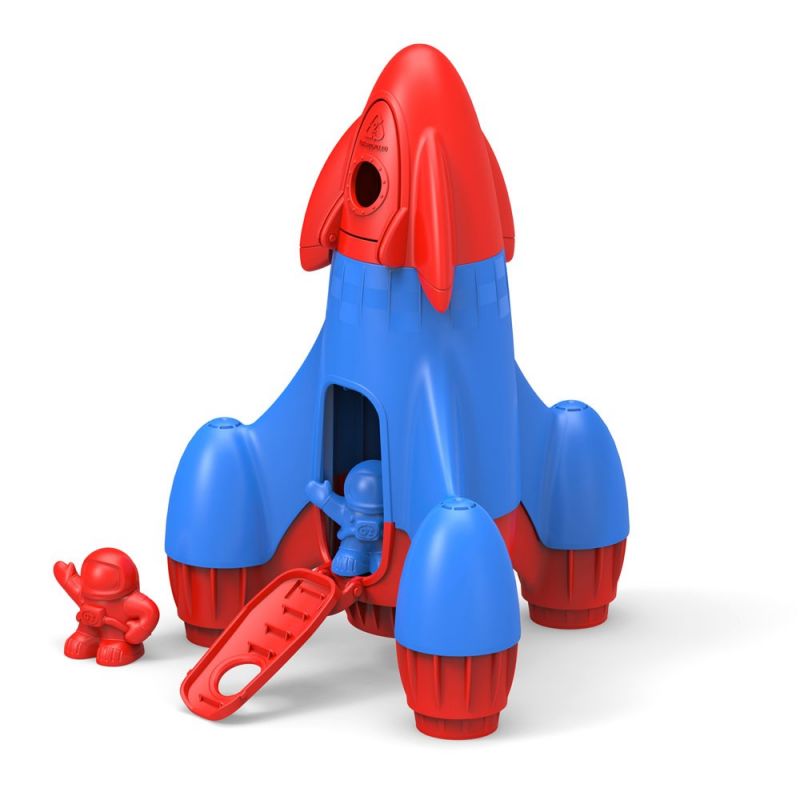 Dřevěné hračky Green Toys Raketa červená