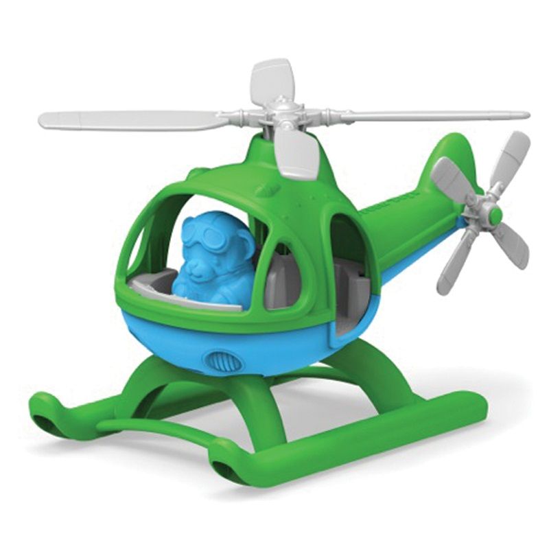 Dřevěné hračky Green Toys Vrtulník zelený