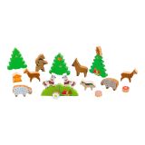 Dřevěné hračky Jeujura Dřevěné figurky ke stavebnicím Zvířátka z hor 19 dílů