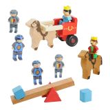 Dřevěné hračky Jeujura Dřevěné figurky ke stavebnicím Král, královna a rytíři 13 dílů