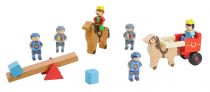 Dřevěné hračky Jeujura Dřevěné figurky ke stavebnicím Král, královna a rytíři 13 dílů