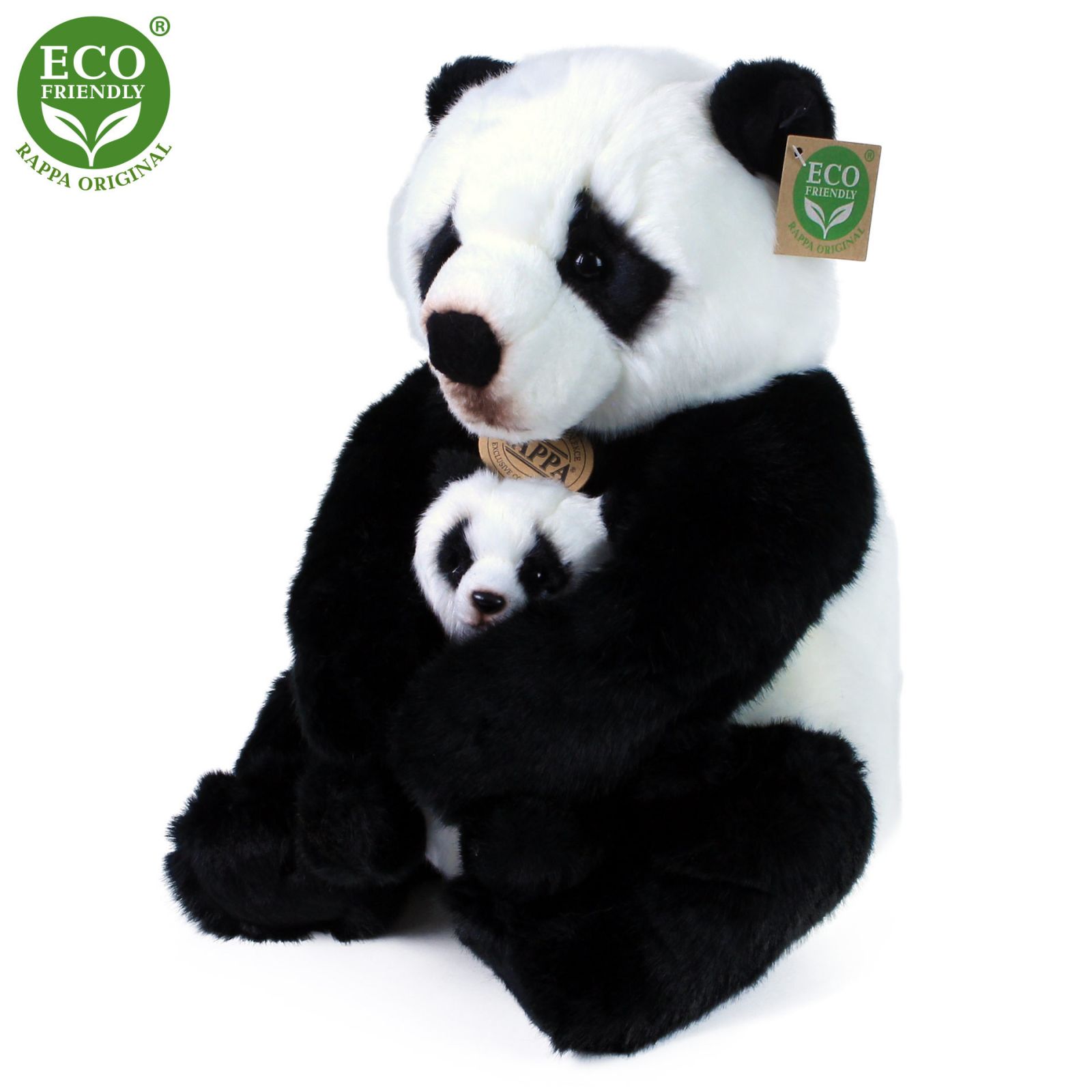 Dřevěné hračky Rappa Plyšová panda s mládětem 27 cm ECO-FRIENDLY