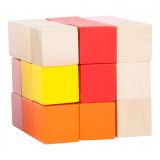 Dřevěné hračky Displej - Dřevěná barevná skládací kostka 1 ks červená small foot