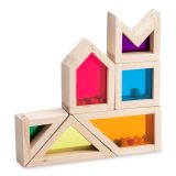 Dřevěné hračky Wonderworld Barevné senzorické bloky