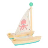 Dřevěné hračky small foot Vodní hračka katamarán chobotnice