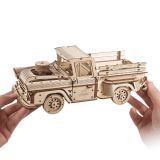 Dřevěné hračky Ugears 3D dřevěné mechanické puzzle Americký náklaďák (pick-up)
