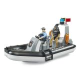 Dřevěné hračky Bruder Policejní člun s policistou a potápěčem