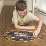 Dřevěné hračky Bigjigs Toys Kulaté podlahové puzzle Sluneční soustava 50 dílků