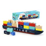 Dřevěné hračky Vilac Skládačka kontejnerová loď