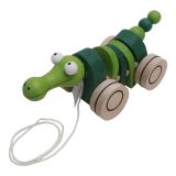 Dřevěné hračky Dřevěná tahací hračka - Krokodýl klapací Česká dřevěná hračka