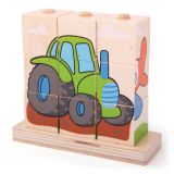 Dřevěné hračky Bigjigs Baby Nasazovací kostky dopravní prostředky Bigjigs Toys