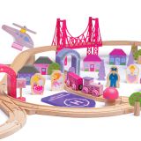 Dřevěné hračky Bigjigs Rail Dřevěná velká vláčkodráha princezny