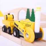 Dřevěné hračky Bigjigs Rail Replika historické lokomotivy Rocket + 2 koleje