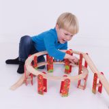 Dřevěné hračky Bigjigs Rail Víceúrovňový set kolejí