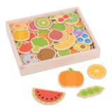 Dřevěné hračky Bigjigs Toys Magnetky ovoce a zelenina