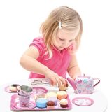Dřevěné hračky Bino Dětský čajový set a stojan s cukrovím