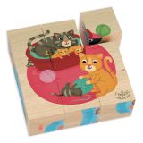 Dřevěné hračky Vilac Dřevěné kostky zvířátka 9 ks