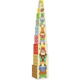 Dřevěné hračky Vilac Skládací věž z kostek zvířátka