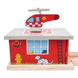 Dřevěné hračky Bigjigs Rail Depo hasičská stanice