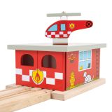 Dřevěné hračky Bigjigs Rail Depo hasičská stanice - poškozený obal