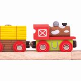 Dřevěné hračky Bigjigs Rail Vláček farma + 3 koleje
